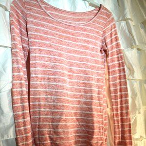 Pink and White Striped Sweater